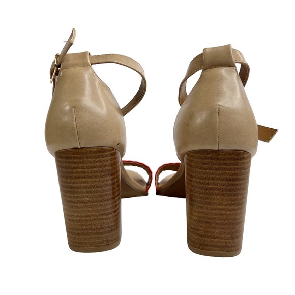 Torrid Red Braided Strap Stacked Block Heel Ankle Strap Sandals - Picture 6 of 16